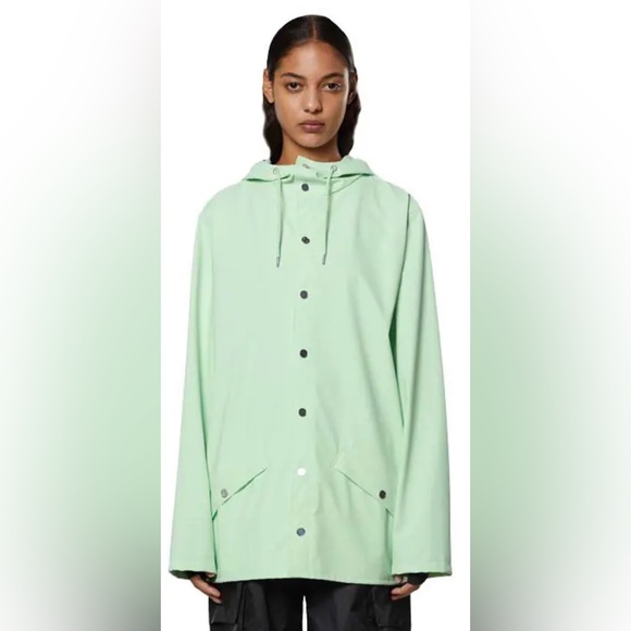 NWT Rains Waterproof Jacket in Mineral Mint Green - Size XL - Picture 1 of 8